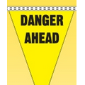 100' String Safety Slogan Pennant - Danger Ahead